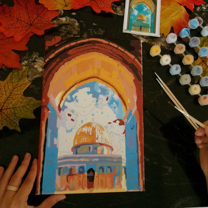 Kit peinture au numéro - Porte d'Azur : La Mosquée Al-Aqsa
