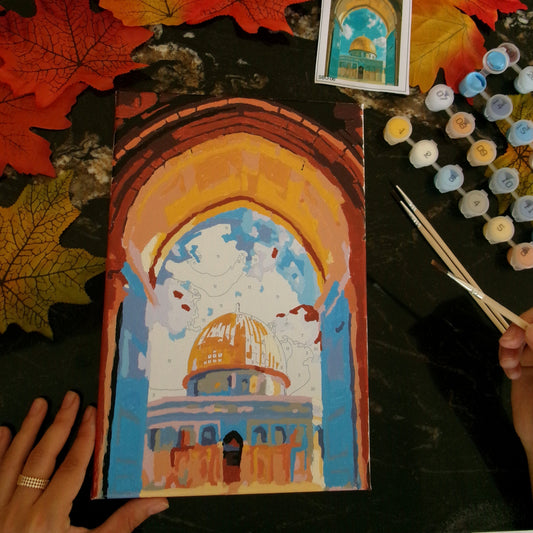 Kit peinture au numéro - Porte d'Azur : La Mosquée Al-Aqsa