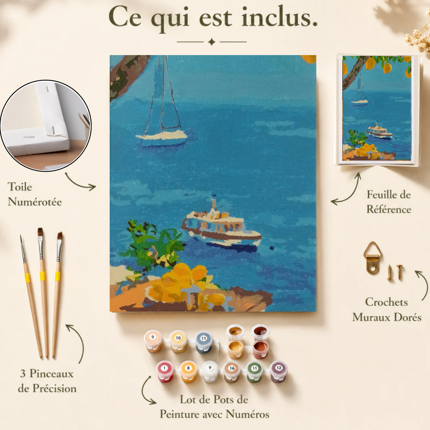Kit peinture au numéro - Douceur Méditerranéenne