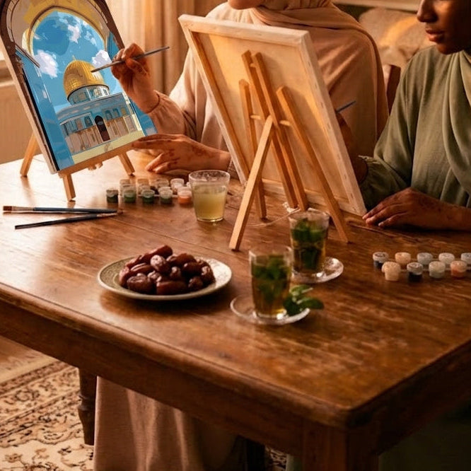 Kit peinture au numéro - Porte d'Azur : La Mosquée Al-Aqsa