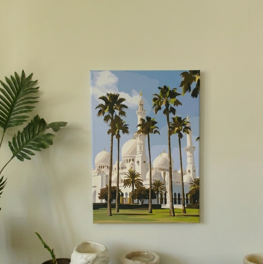 Kit peinture au numéro - Oasis & Mosquée Blanche - Momena